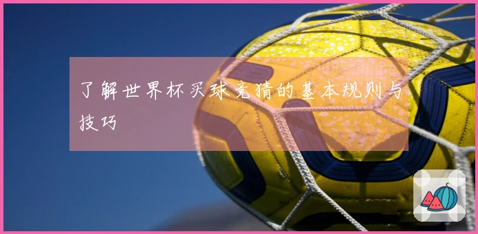 了解世界杯买球竞猜的基本规则与技巧