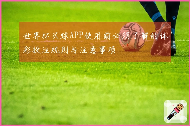 世界杯买球APP使用前必须了解的体彩投注规则与注意事项